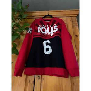 Vintage Iro-Ochi Osaka City Japan Games Crewneck Sweatshirt 3XL Red Black